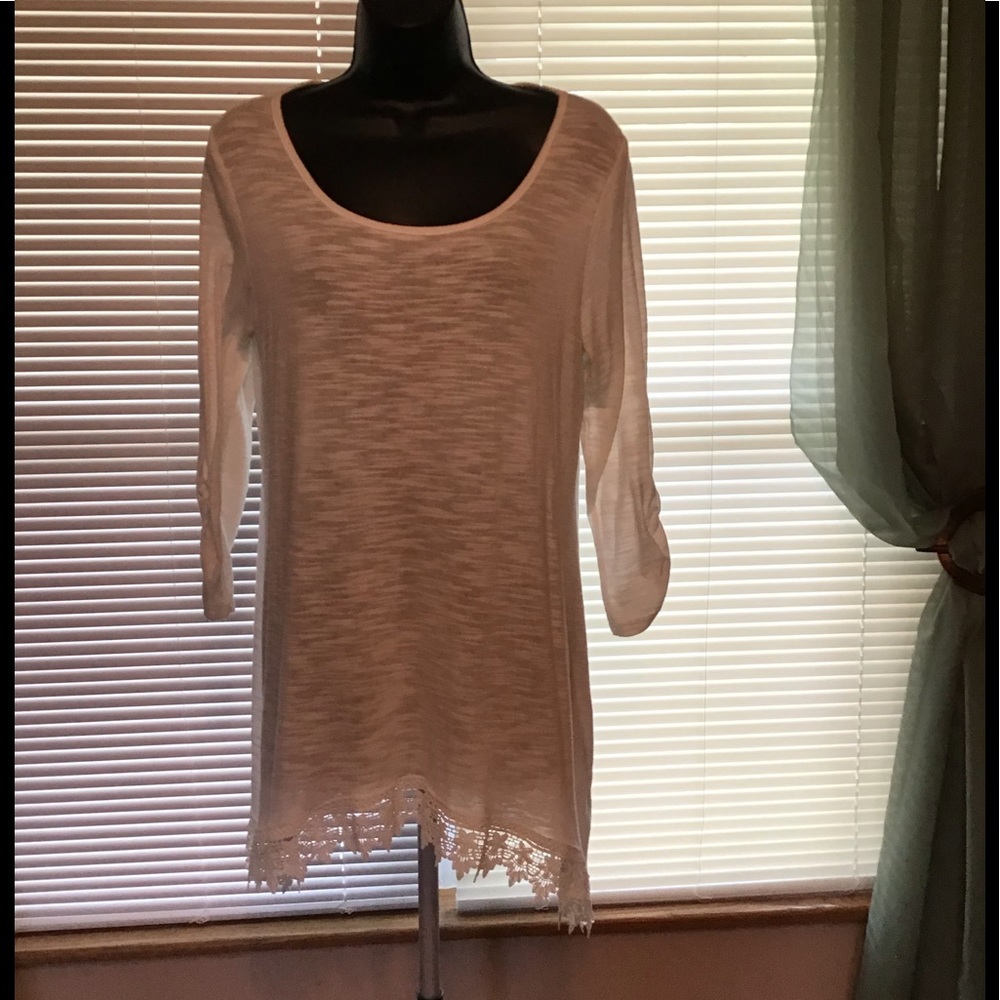 Size Large Cream Color lace bottom top